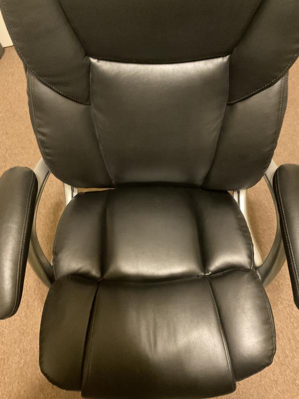 Realspace Cressfield Bonded Leather High Back Executive Chair BlackSilver  BIFMA Compliant - Office Depot