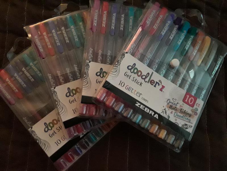 Zebra Doodlerz Glitter Gel Pens Medium Point 1.0 mm Assorted Colors