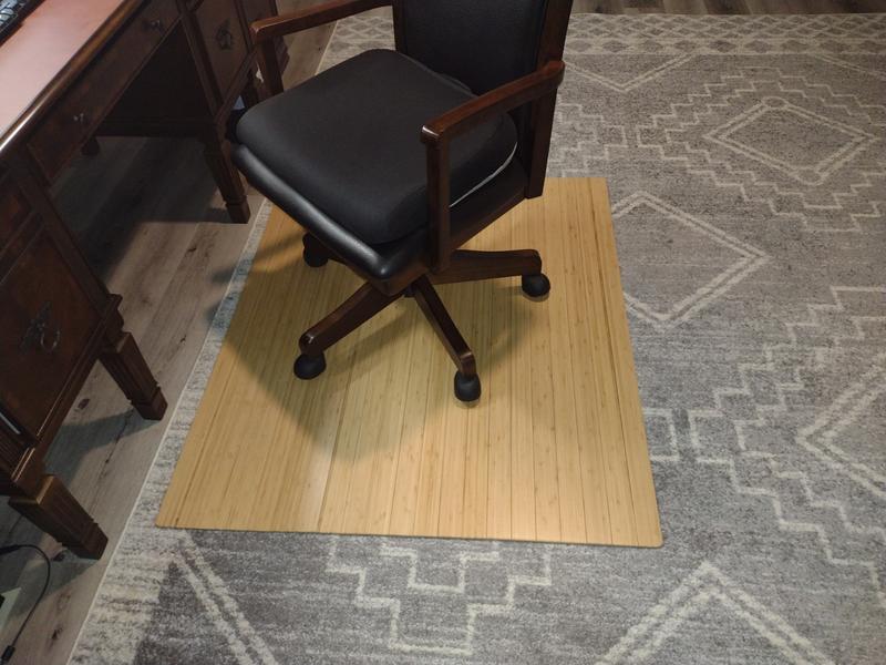 Realspace Bamboo Chair Mat 42 x 48 Natural Office Depot