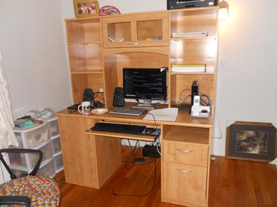Realspace Landon 56 W Desk With Hutch Oak Office Depot
