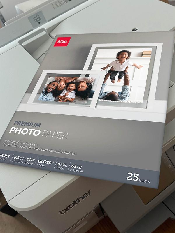 Office Depot Brand Premium Photo Paper Glossy Letter Size White Pack Of