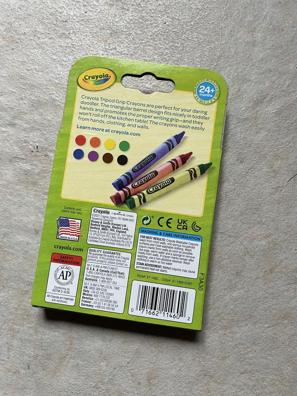 Crayola My First Washable Tripod Grip Crayons, 8 Count