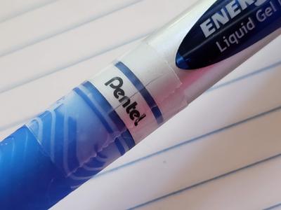 Pentel EnerGel RTX Liquid Gel Pen, Medium Point, 0.7 mm, Silver Barrel,  Blue Ink