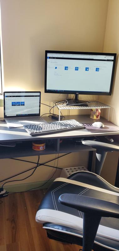 Realspace Bexler 42 W Computer Desk With Mobile Cart GrayBlack