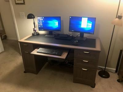 Realspace Magellan Managers Desk Gray Office Depot