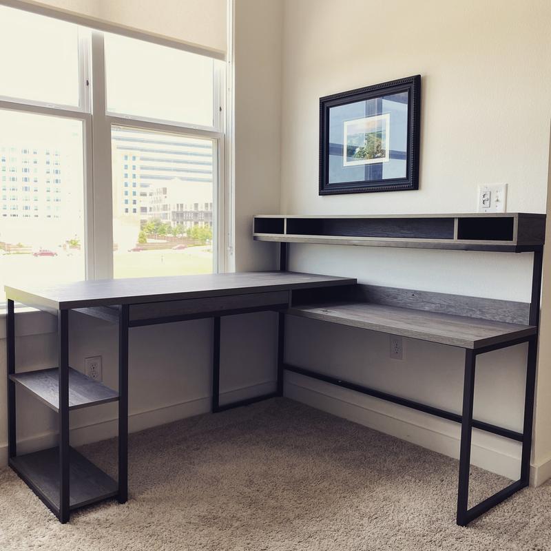 Sauder Manhattan Gate 59 W L Shaped Computer Desk With Cubby