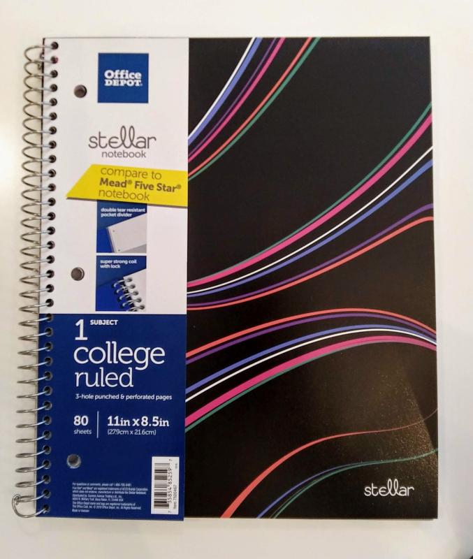 Five Star Style Notebook 8 12 x 11 1 Subject College Ruled 50 Sheets