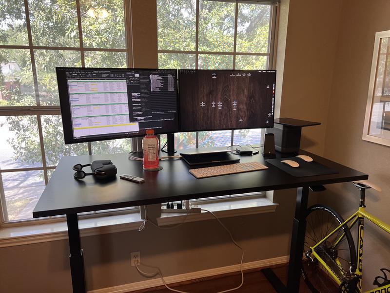 Realspace Magellan 60 W Pneumatic Height Adjustable Standing Desk Gray Office Depot