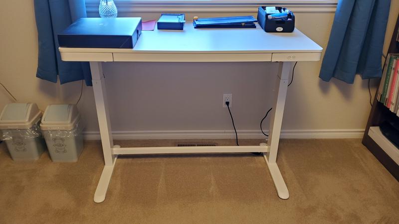 Realspace 48InW Electric Height-Adjustable Standing Desk, White
