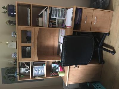 Realspace Landon 56 W Desk With Hutch Oak Office Depot