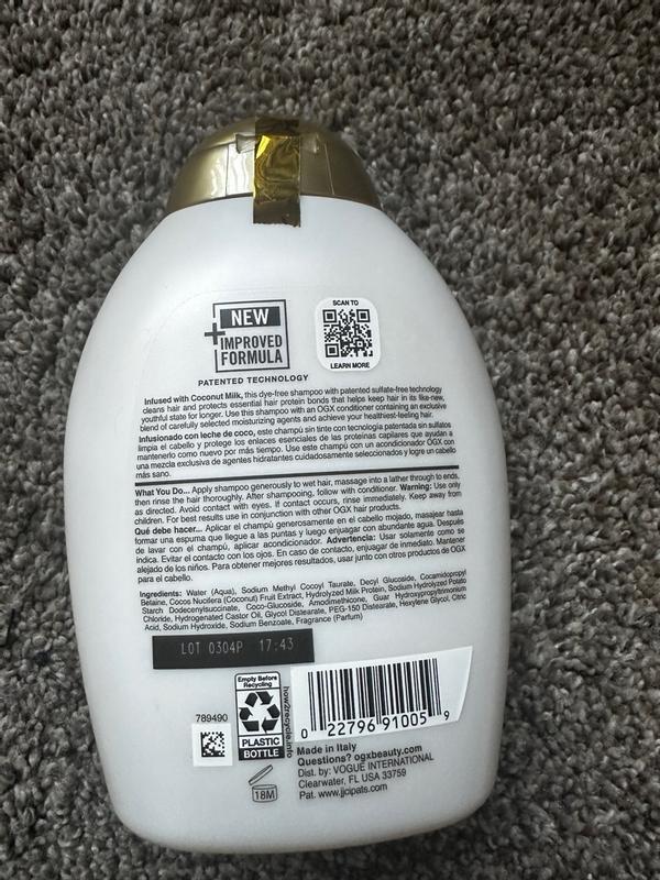 Nourishing Coconut Milk Shampoo For Soft Hair OGX Beauty