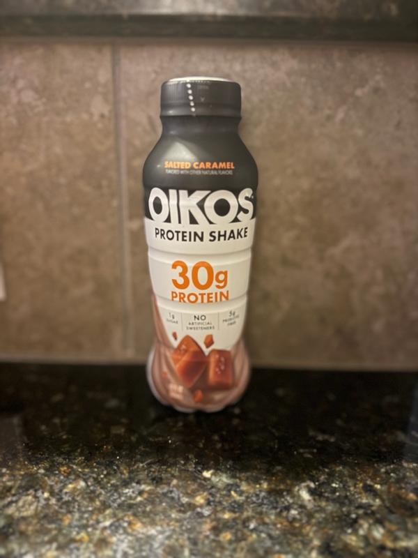 Buy Oikos Protein Shake, Salted Caramel, 30g High Protein Drinks, Shelf  Stable, Ready to Drink, 5g Prebiotic Fiber, 12 fl oz Bottle from Dollar  General - Instore