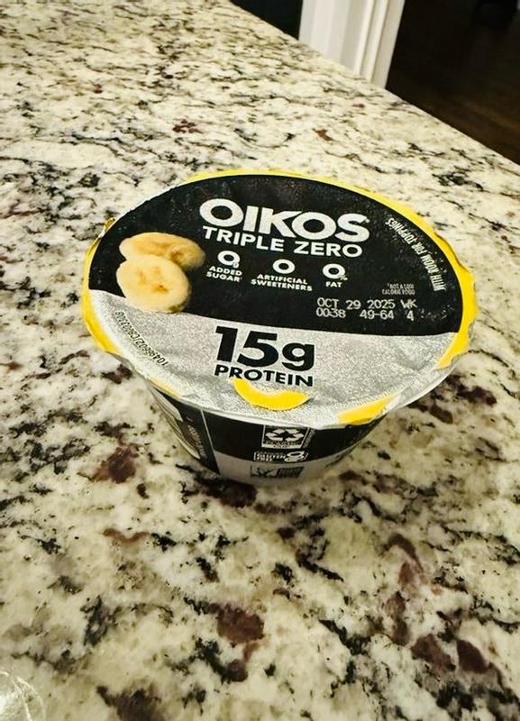 Banana Cream Oikos Triple Zero High Protein Nonfat Greek Yogurt