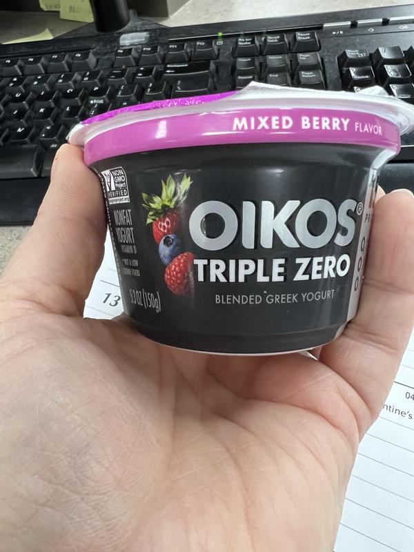 Oikos Triple Zero Mixed Berry Flavored Nonfat Yogurt, 5.3 oz, 4 count