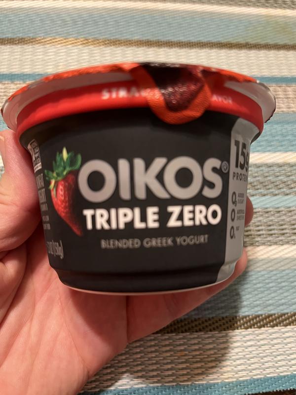 Oikos Triple Zero Strawberry Protein Nonfat Greek Yogurt Cup, 5.3 oz - Pay  Less Super Markets