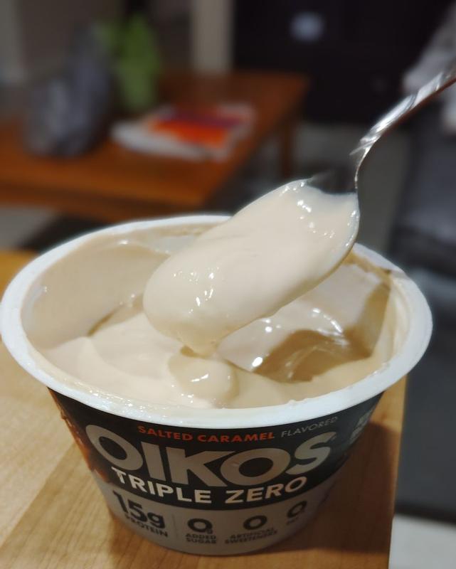 Salted Caramel Oikos Triple Zero High Protein Nonfat Greek Yogurt