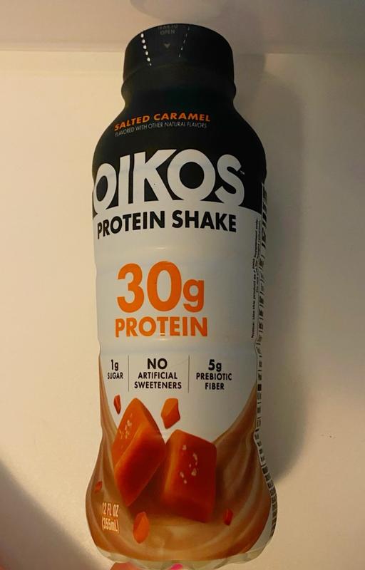 Buy Oikos Protein Shake, Salted Caramel, 30g High Protein Drinks, Shelf  Stable, Ready to Drink, 5g Prebiotic Fiber, 12 fl oz Bottle from Dollar  General - Instore