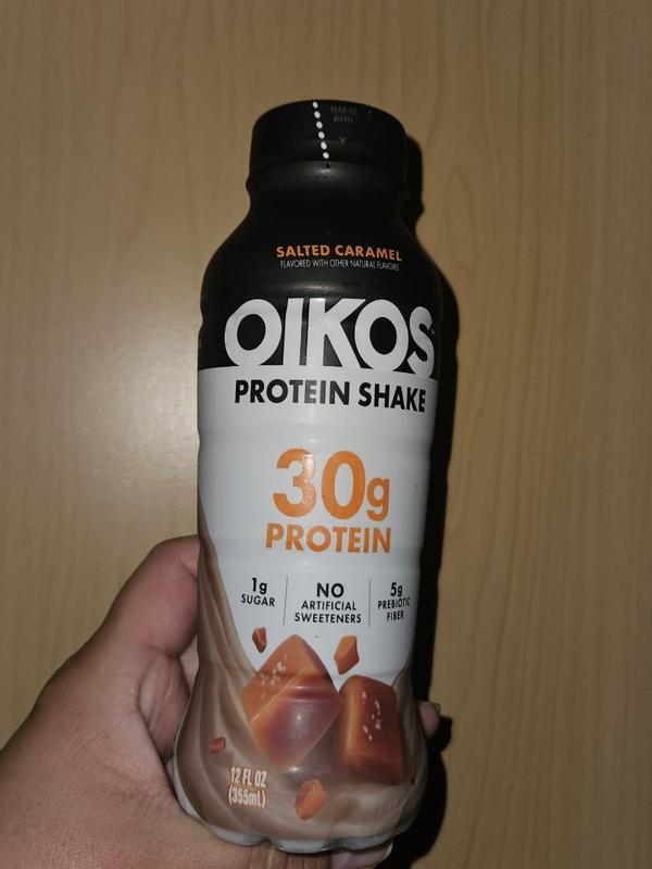 Buy Oikos Protein Shake, Salted Caramel, 30g High Protein Drinks, Shelf  Stable, Ready to Drink, 5g Prebiotic Fiber, 12 fl oz Bottle from Dollar  General - Instore