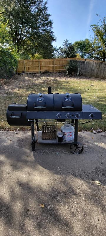 Oklahoma Joe's Longhorn Combo Charcoal/Gas Smoker and Grill with Cover