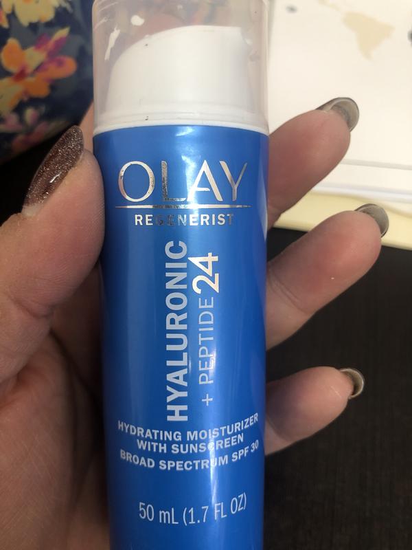 Olay Regenerist Hyaluronic Acid + Peptide 24 Gel Face Moisturizer for All  Day Skin Hydration, Fragrance-Free, 1.7 oz with Niacinamide, includes Olay