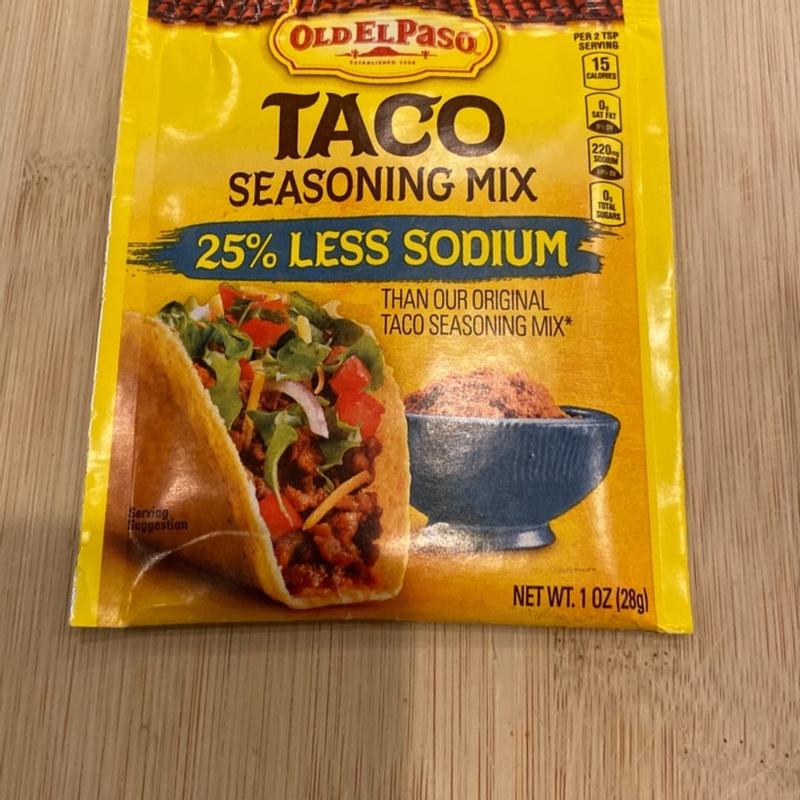 Old El Paso 25% Less Sodium Taco Seasoning Mix 1oz Packet