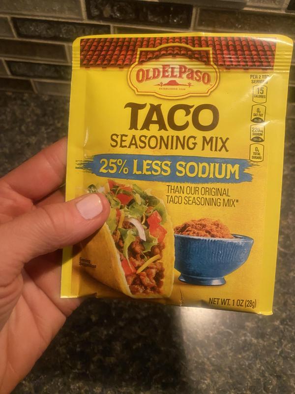 Old El Paso 25% Less Sodium Taco Seasoning Mix, 1 oz