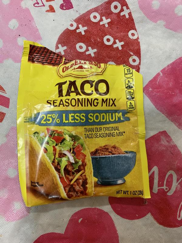 Old El Paso 25% Less Sodium Taco Seasoning Mix, 1 oz