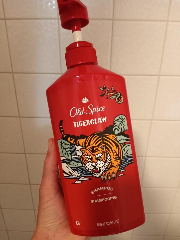 OS TigerClaw Shampoo for Men, 21.9 Oz 650ml | Old Spice