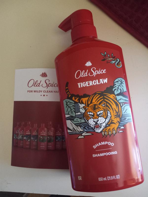OS TigerClaw Shampoo for Men, 21.9 Oz 650ml | Old Spice