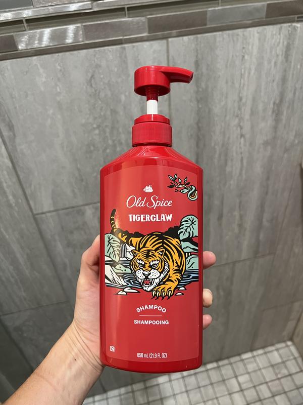 OS TigerClaw Shampoo for Men, 21.9 Oz 650ml | Old Spice