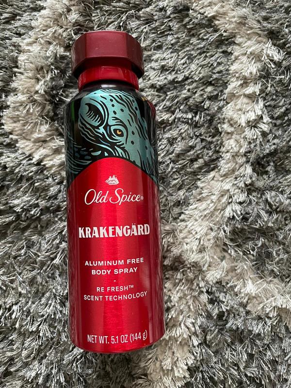 Old Spice Aluminum Free Body Spray for Men, Krakengard, 5.1 Oz
