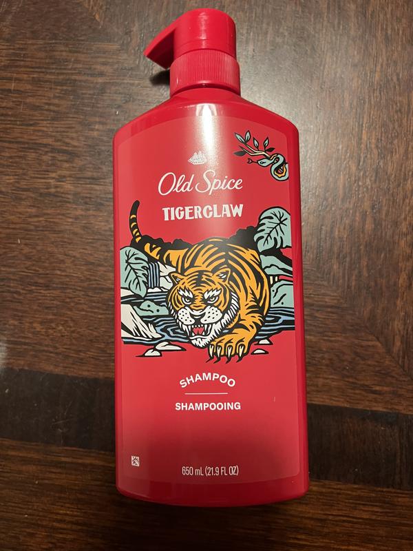 OS TigerClaw Shampoo for Men, 21.9 Oz 650ml | Old Spice