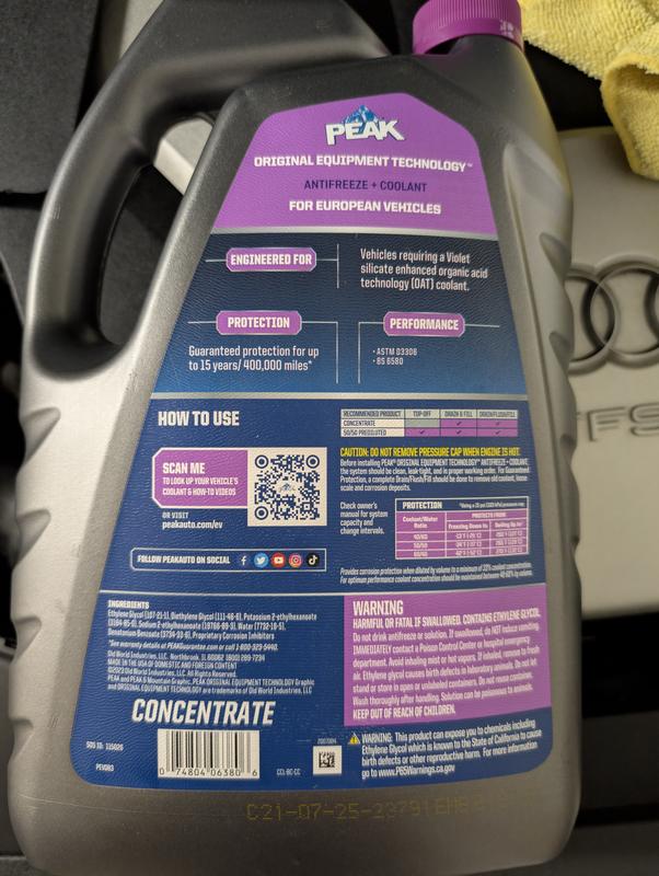 PEAK ORIGINAL EQUIPMENT TECHNOLOGY Antifreeze + Coolant 50/50