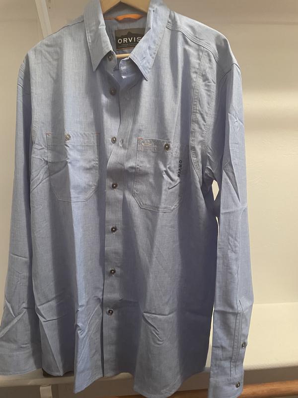 Orvis Men's Tech Chambray Long Sleeve Work Shirt - AvidMax