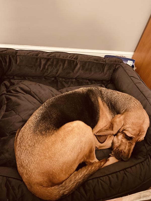 Orvis ComfortFill-Eco Bolster Dog Bed, Brown Tweed / SM