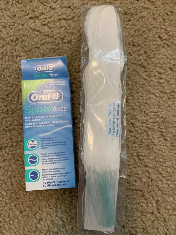 Oral-B Super Floss Pre-Cut Strands, Dental Floss for Bridges