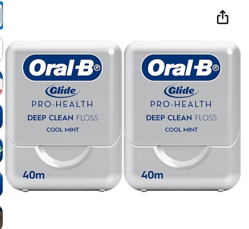 Oral-B Glide Deep Clean Floss Cool Mint Twin Pack 87.40 Yards (Pack