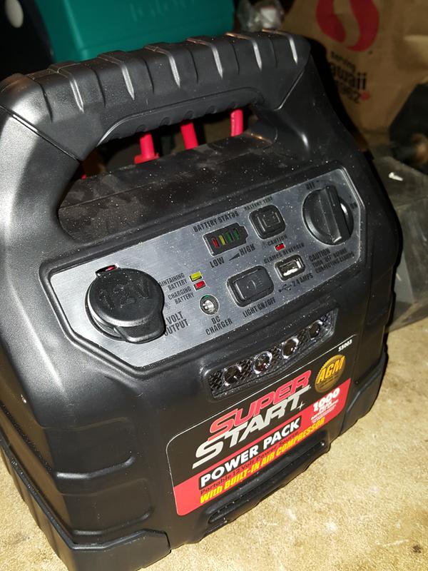 super start 1000 amp jump starter with air compressor