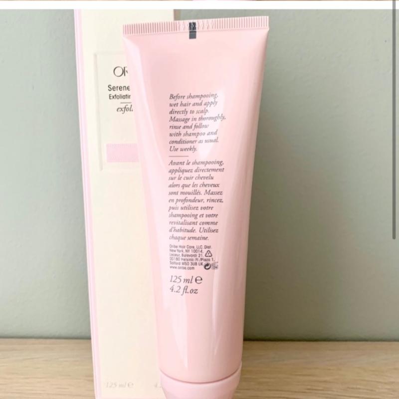 Customer photo for "Oribe Serene Scalp Exfoliating Scrub This stuff works really,"