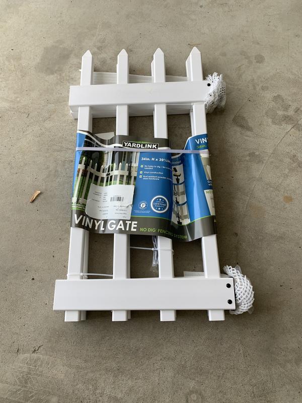 YARDLINK Vinyl No Dig Fence 2.5-ft H x 3-in W White Vinyl Fence Gate (Unassembled)
