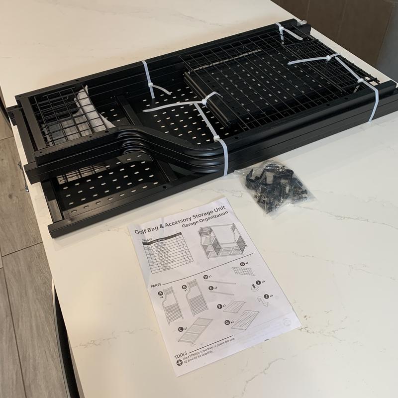 ProWorx Golf Equipment Organizer parts out of the box.