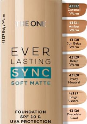 Oriflame The One Everlasting Sync SPF 30 Base de maquillaje de larga  duración con efecto semimate, SPF 30