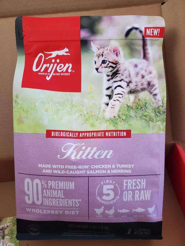 ORIJEN Kitten Chicken Turkey and Wild Caught Salmon Herring Dry Cat Food 7 lbs. Petco