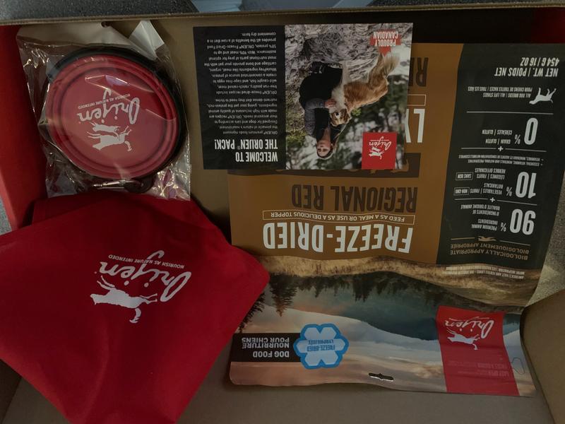The amazing package I received from Orijen