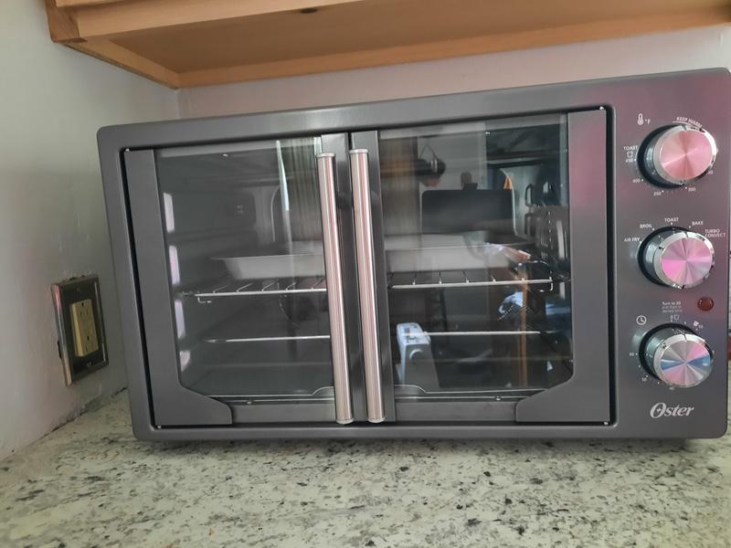 Oster French Door Convection Toaster Oven, Countertop Oven, Metallic &  Charcoal 