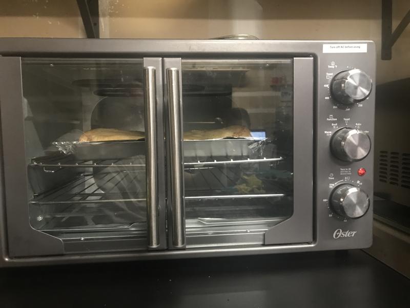 Oster metallic & charcoal french door oven with convection best sale