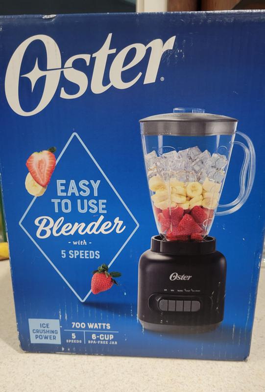 Oster Classic Series 5-Speed Blender, Black, 6 cup, 5 speeds, Easy