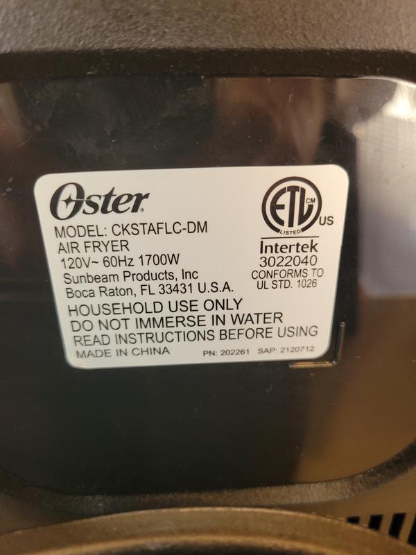 Oster – DiamondForce Nonstick XL 5 Quart Digital Air Fryer – Black