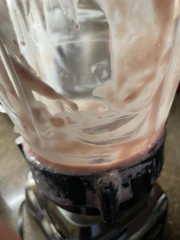 Liquid oozes out from above the black ring