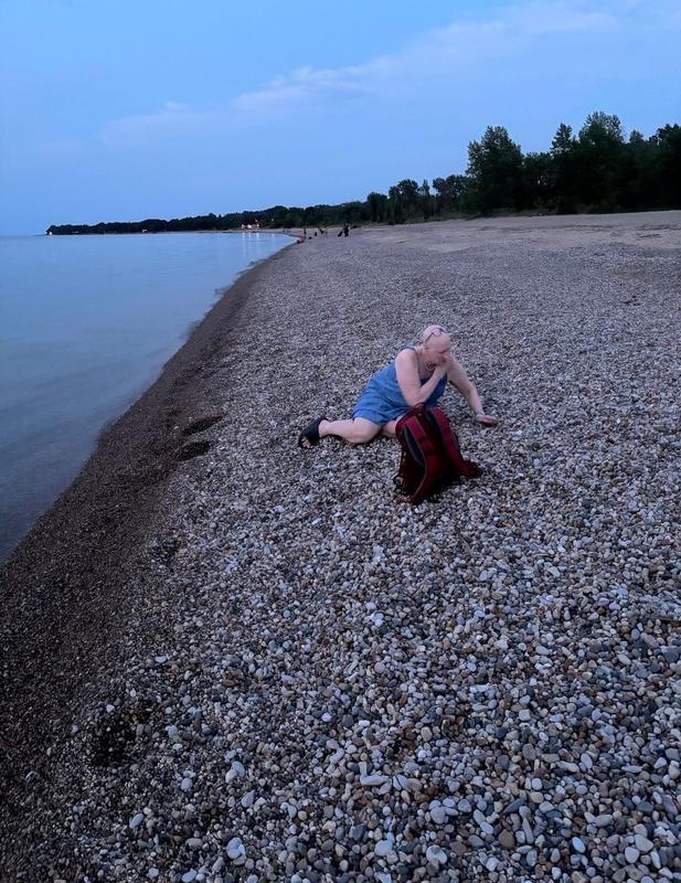 Customer photo for "On the beach during chemo, not even a pink glow"